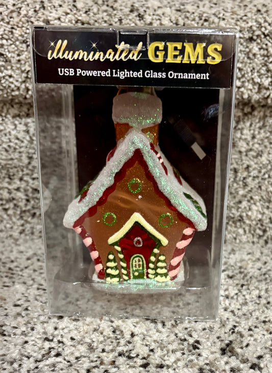 Illuminated Gems Lighted Glass Ornament