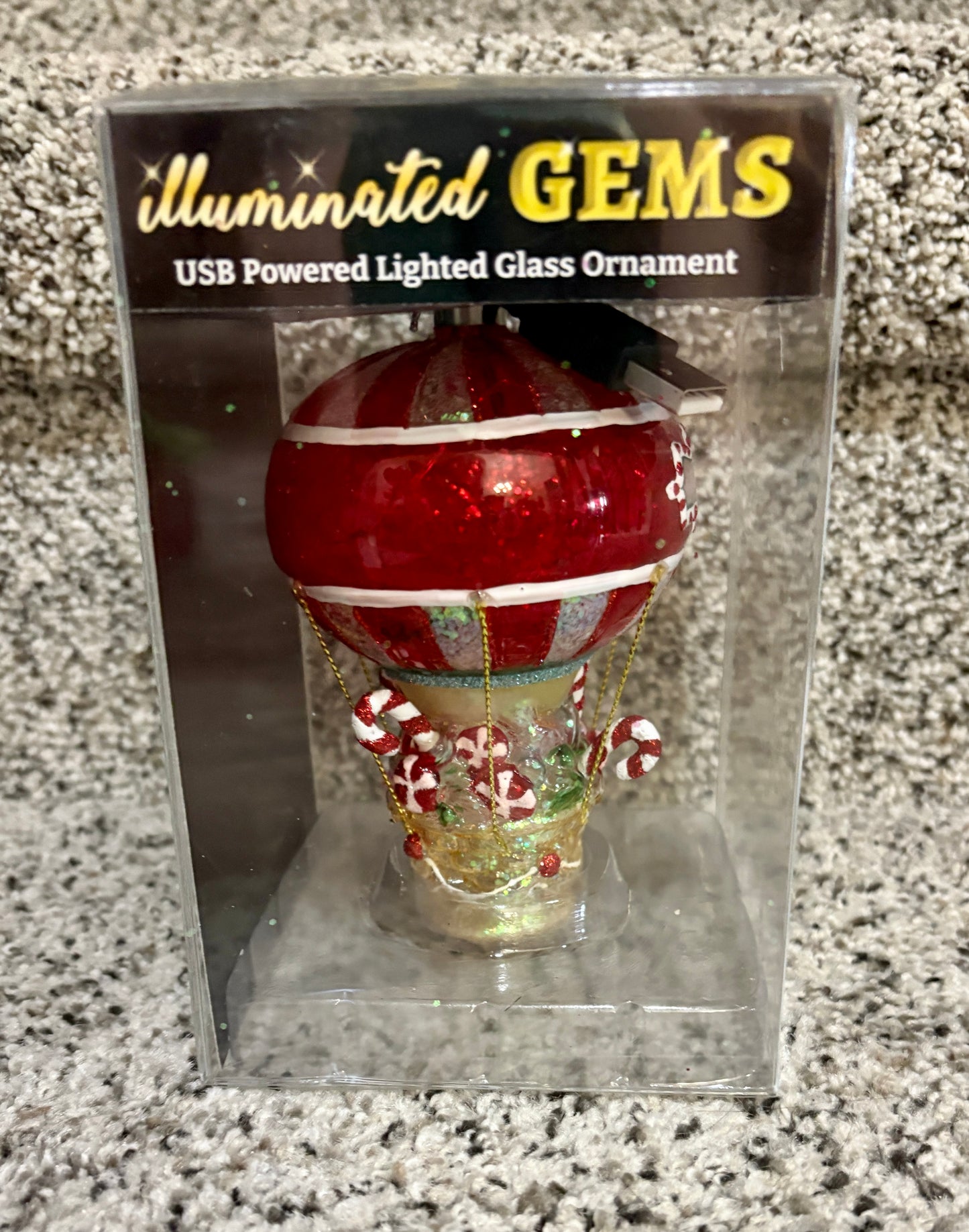 Illuminated Gems Lighted Glass Ornament