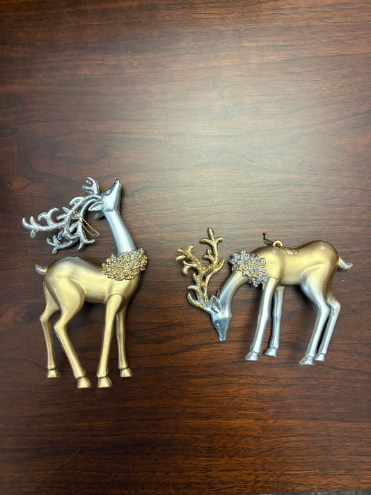 Reindeer Christmas Ornament Set of Two
