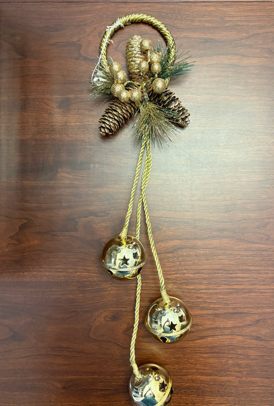 Gold Glittery Christmas Door Knob Hanger