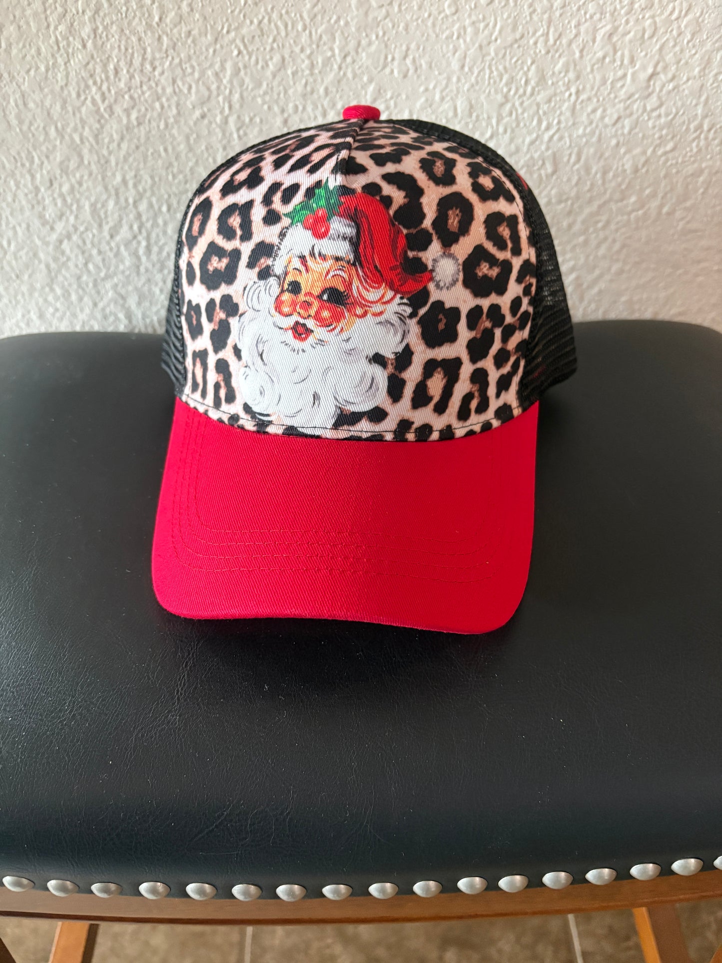 Leopard Santa Trucker Hat