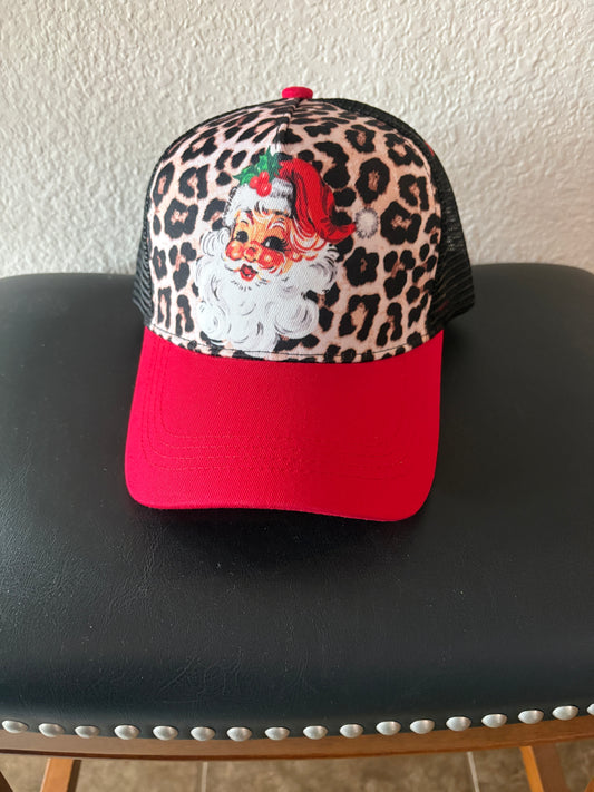Leopard Santa Trucker Hat