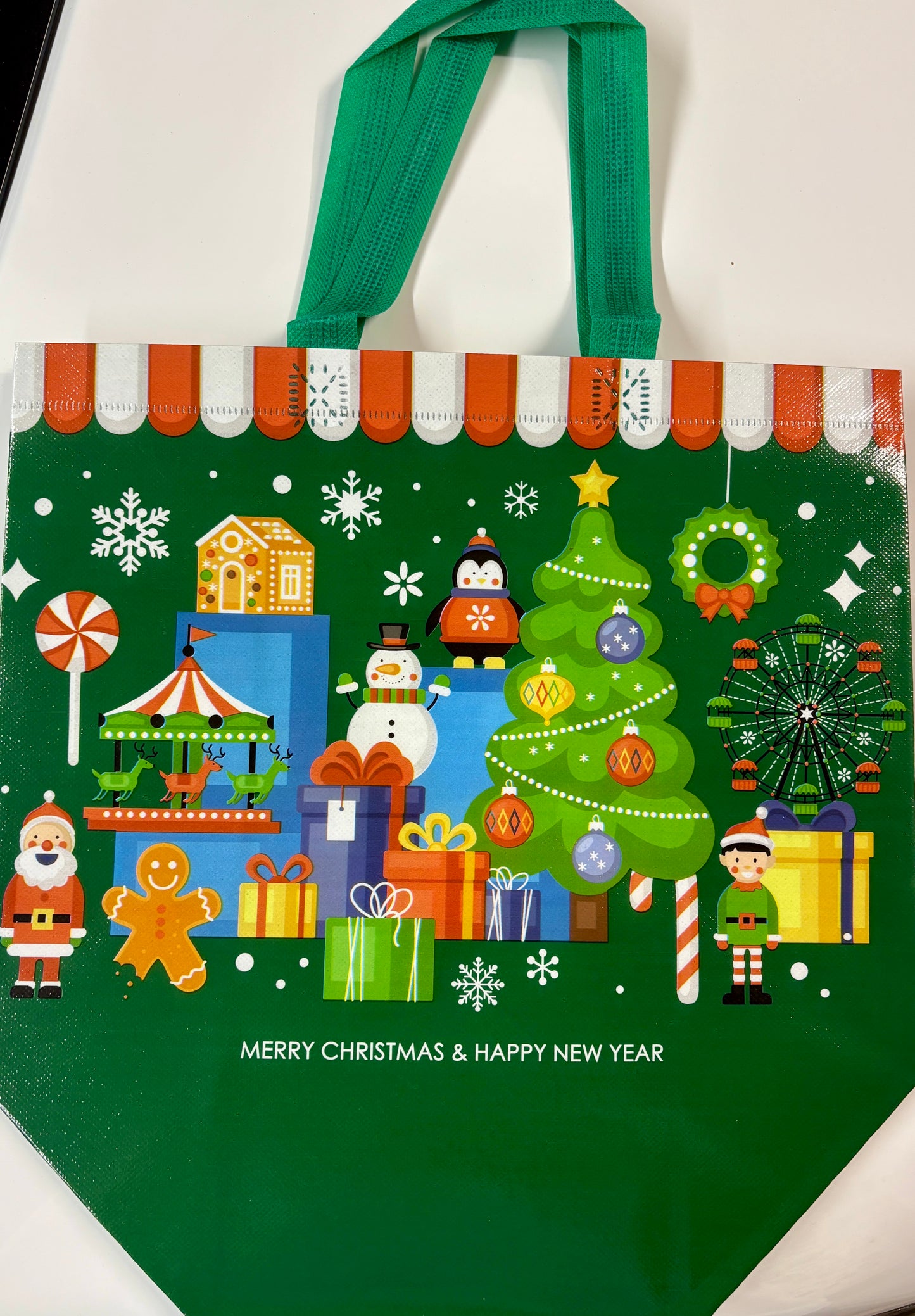 Vinyl Christmas Tote Bag