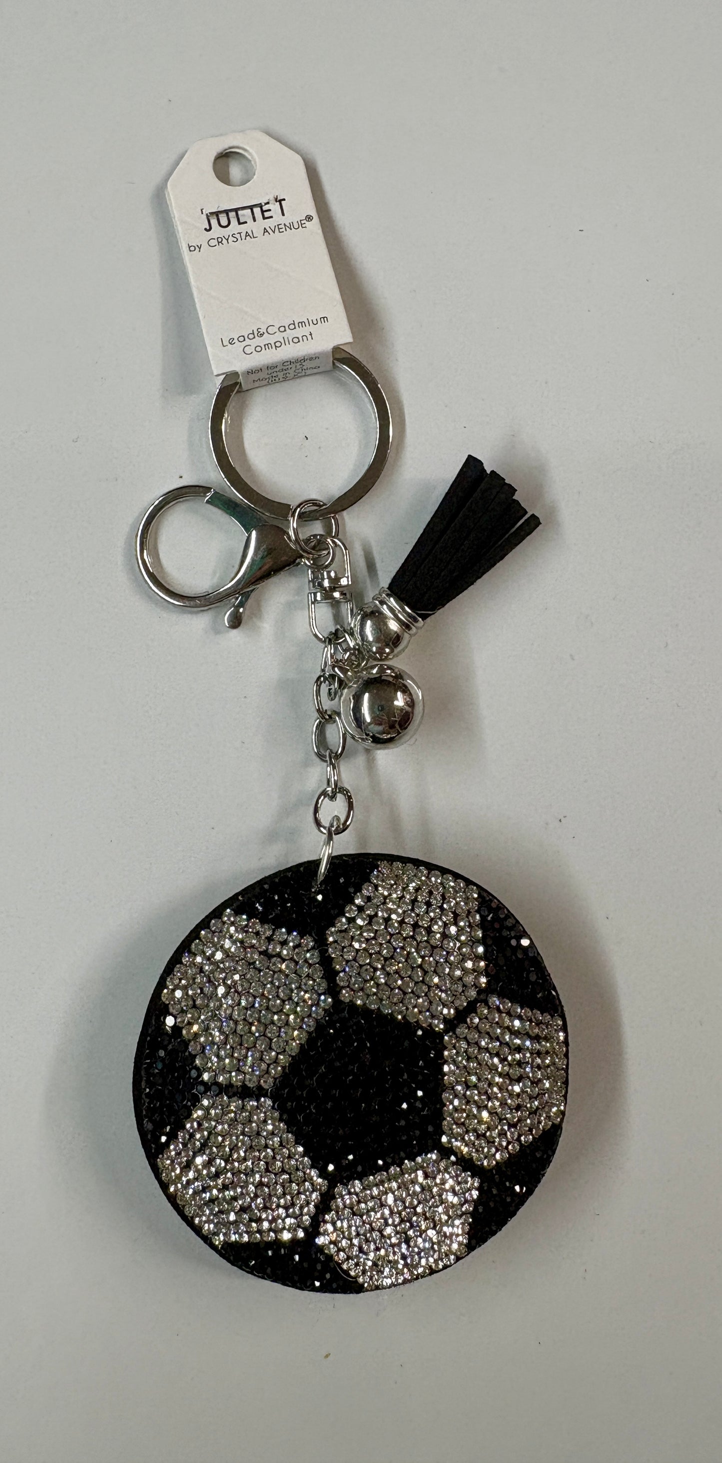 Rhinestone Soccer Ball Keychain