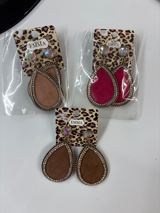 Rhinestone Dangle Earrings with A/B Stone