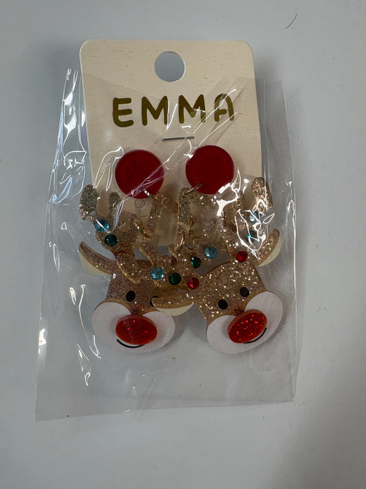 Rudolph Earrings with Bling