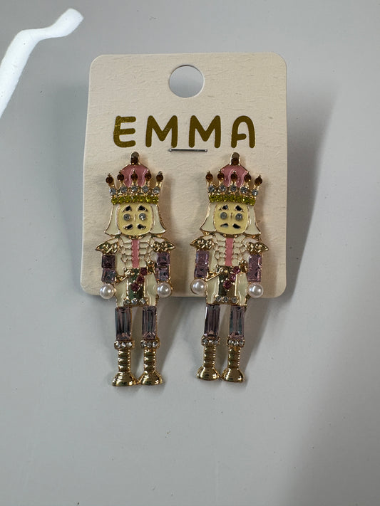 Nutcracker Earrings-Pink