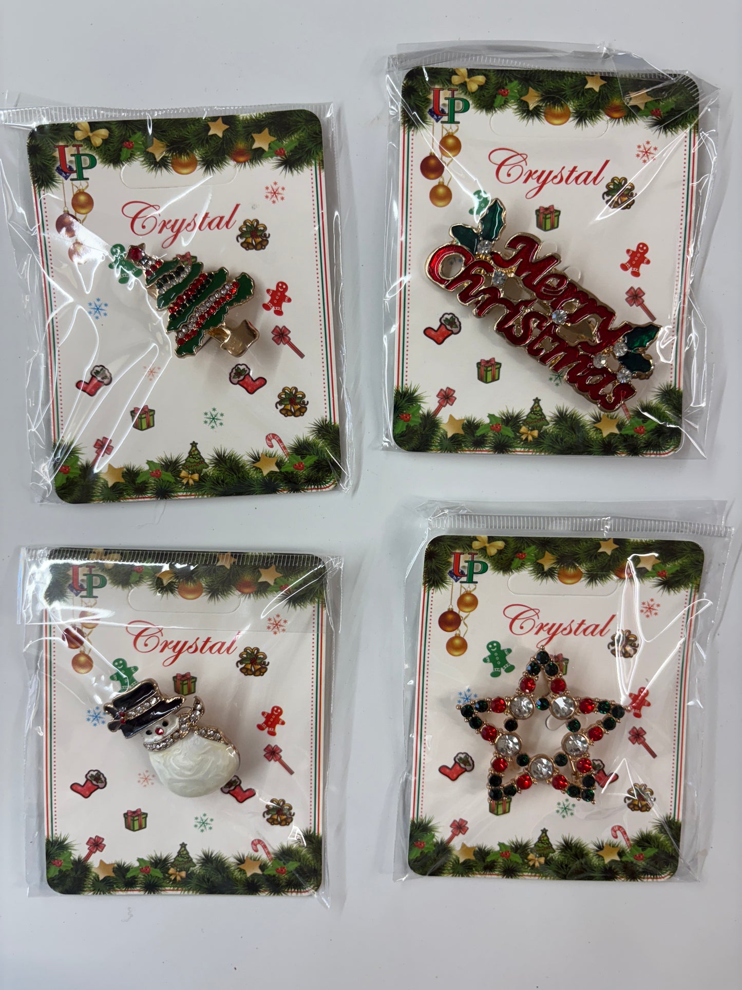 Crystal Christmas Brooch