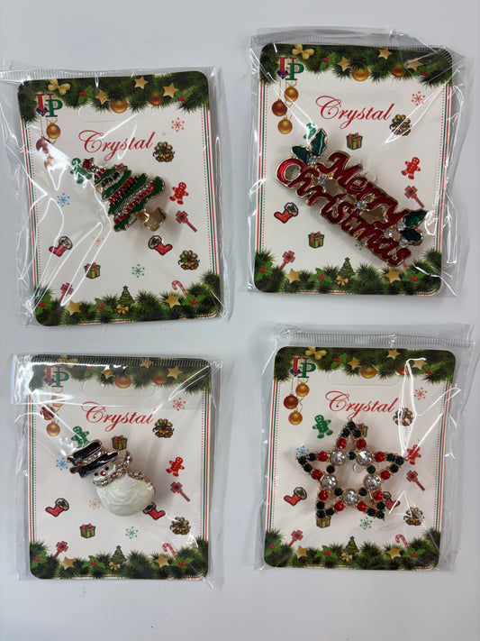 Crystal Christmas Brooch