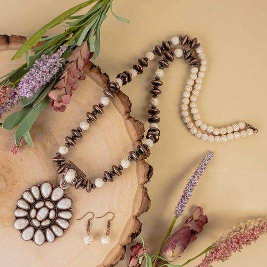 Squash Blossom Necklace - Ivory & Copper