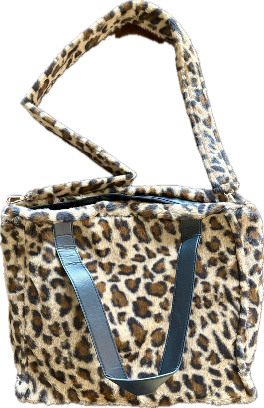 Fuzzy Leopard Handbag