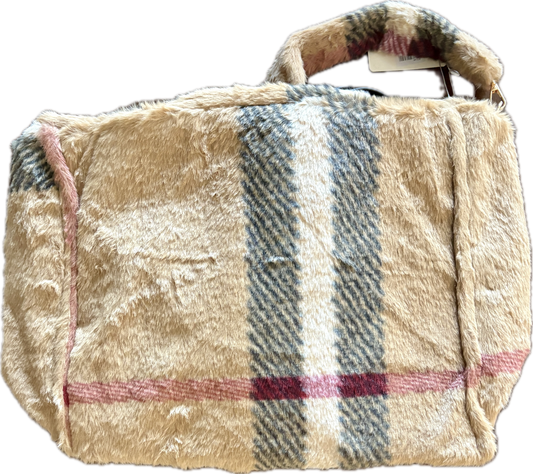Fuzzy Plaid Handbag