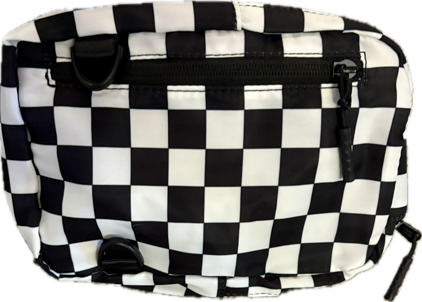 Checkered Canvas Crossbody Handbag