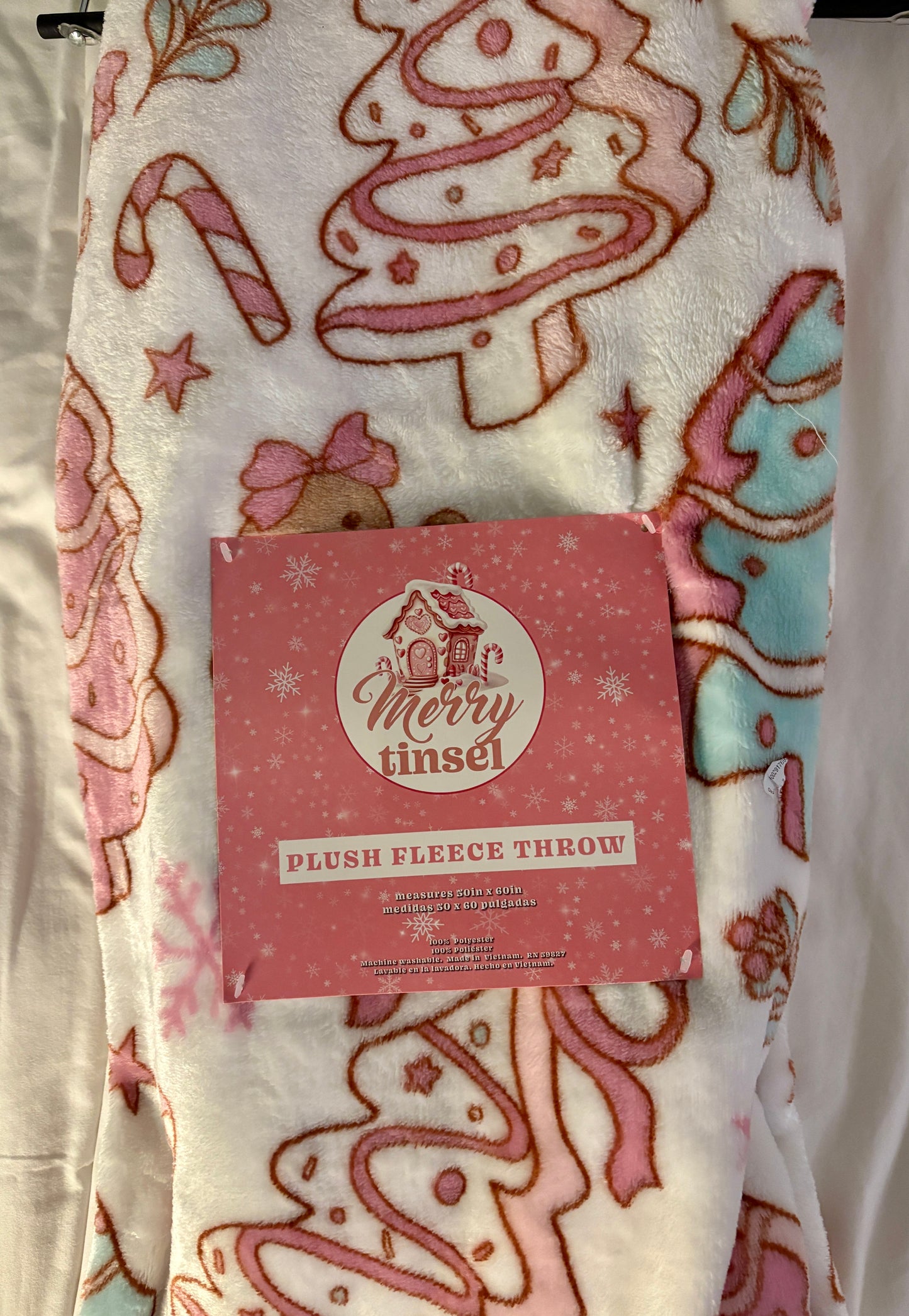 Merry Tinsel Plush Fleece Throw