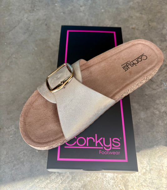 Corky’s Gold Road Trip Sandals