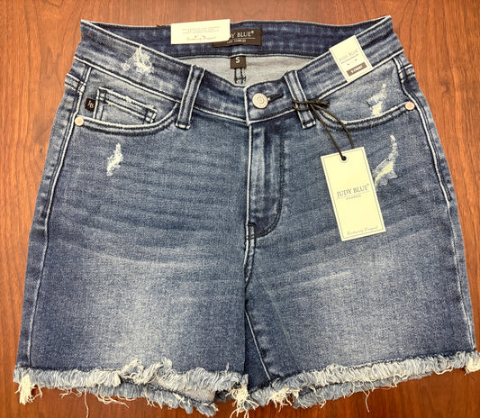 Judy Blue Jean Shorts with Fray Edge