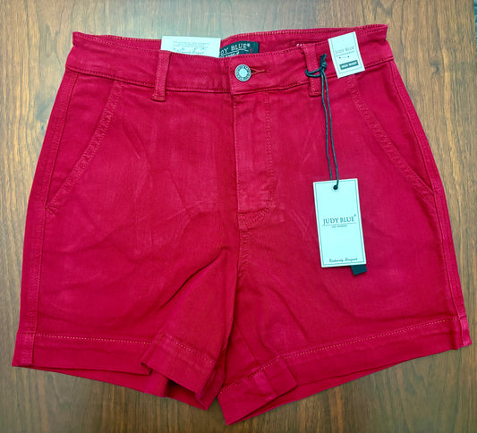 Judy Blue Scarlet Red Shorts