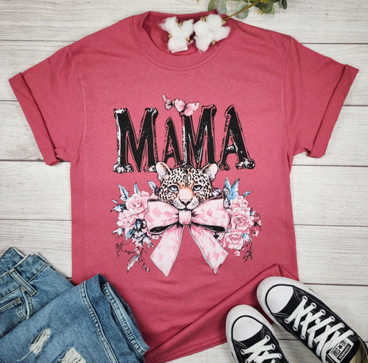 Zinnia Mama Leopard Bow Tee