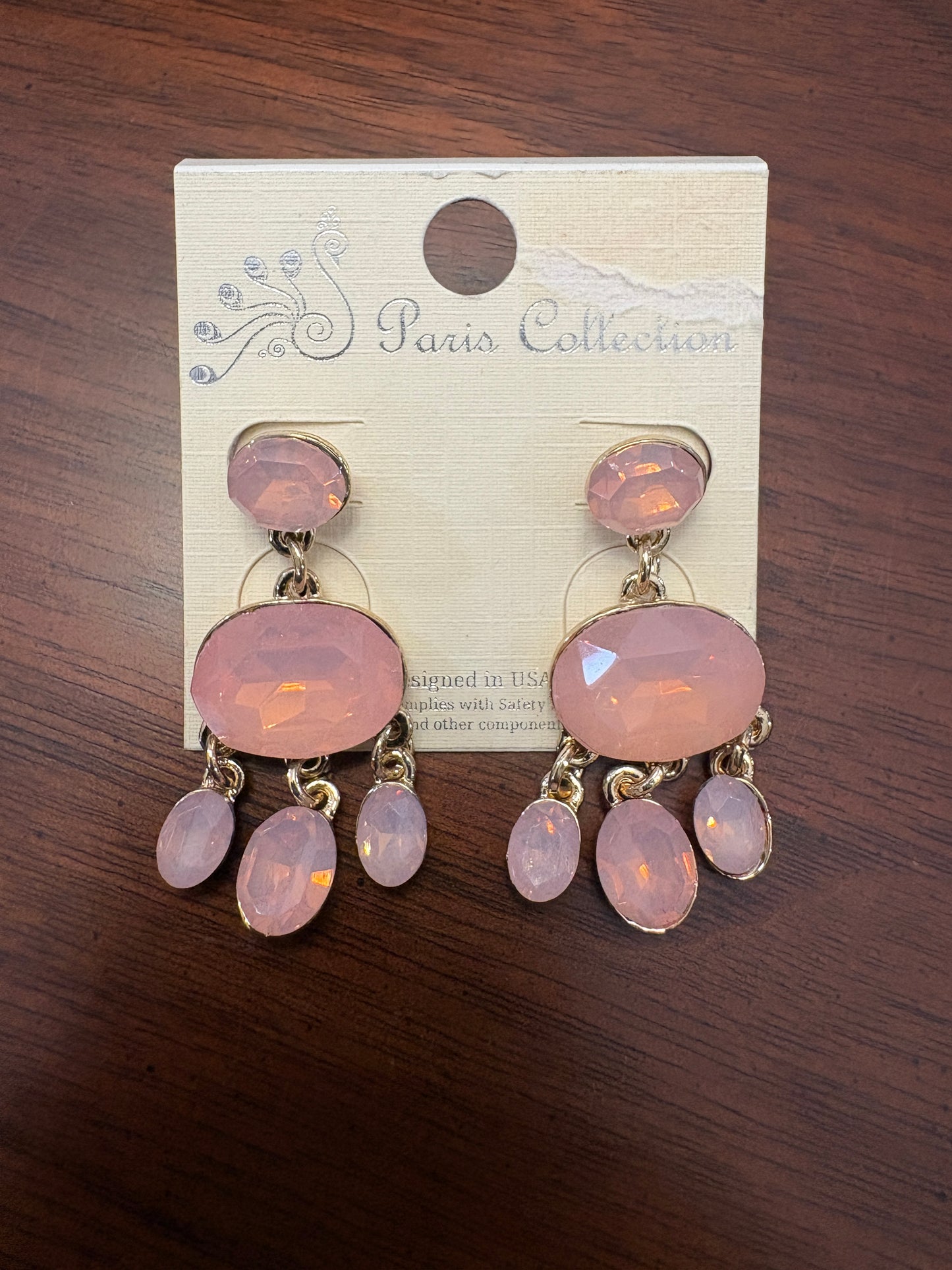 Light Rose Pink Dangle Earrings