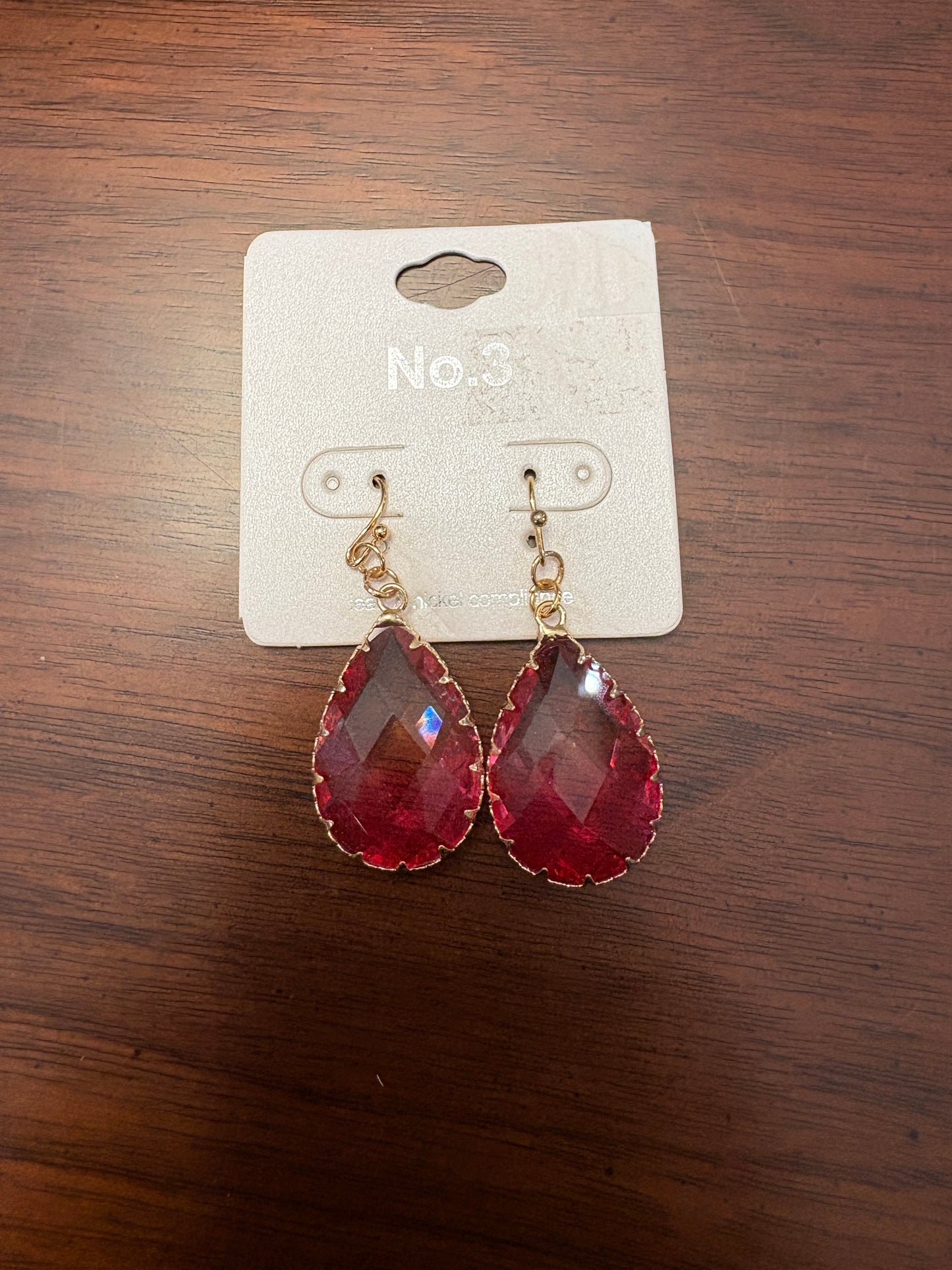 Dark Rose Pink Dangle Earrings