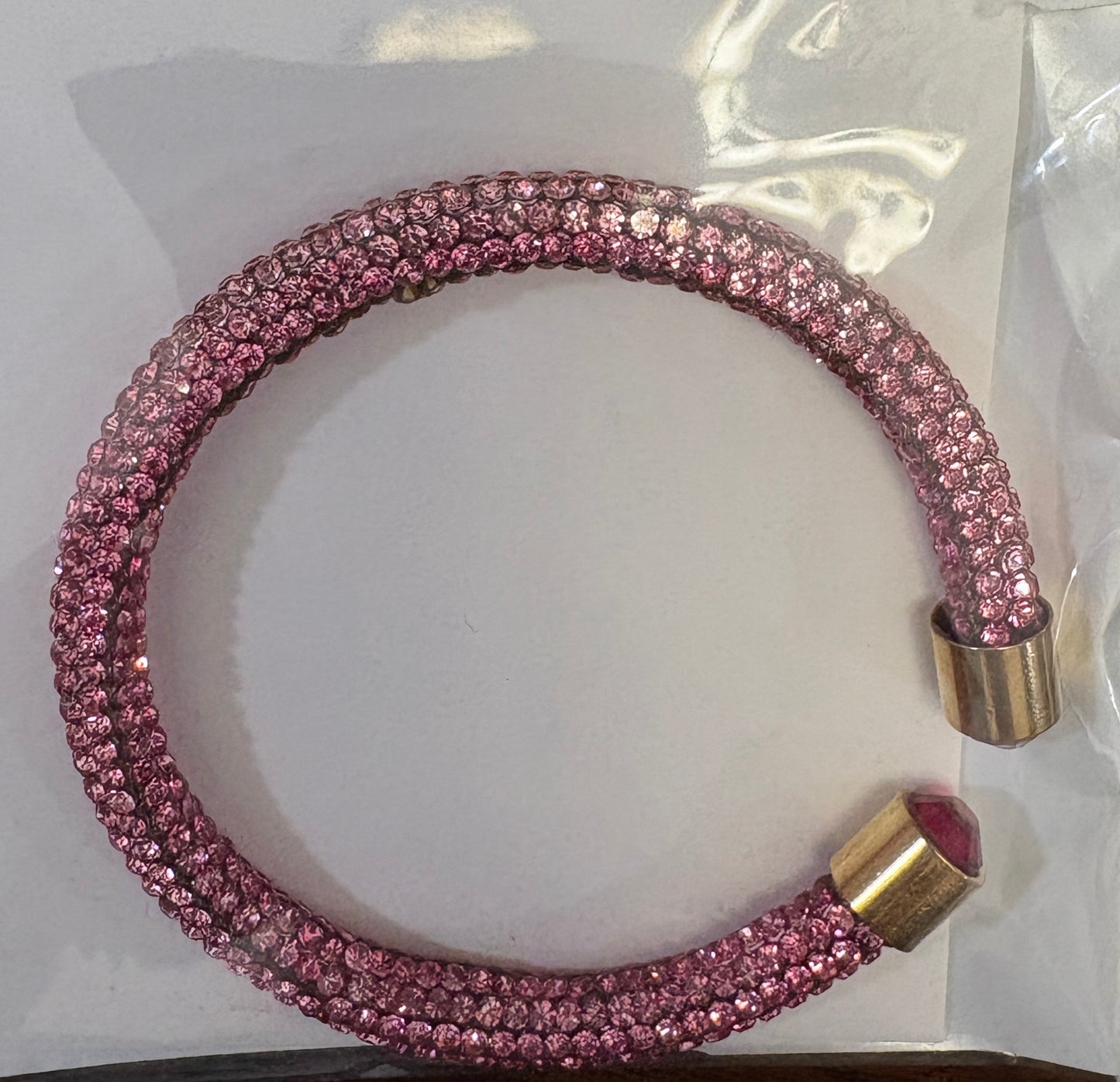Pink Rhinestone Open End Bracelet