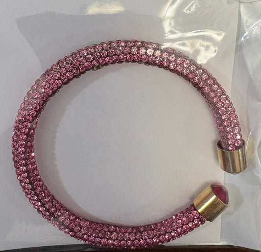 Pink Rhinestone Open End Bracelet