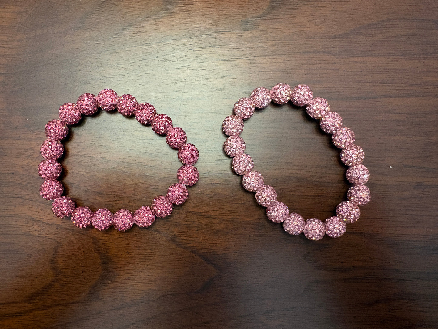 Pink Rhinestone Bubble Bead Bracelet