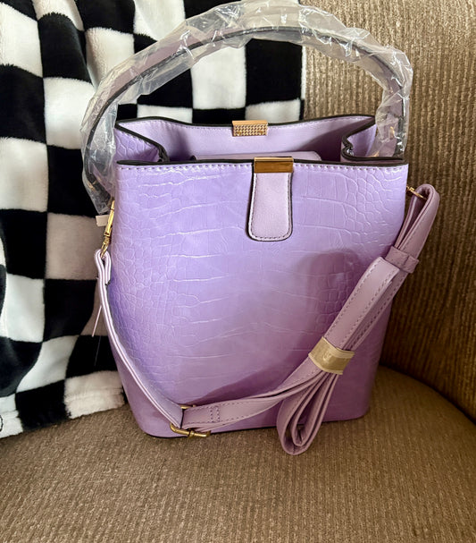 Lavender Vegan Leather Handbag